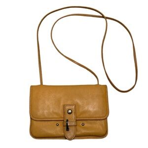 Lucky Brand Burnt Yellow Leather Mini Wallet Bag